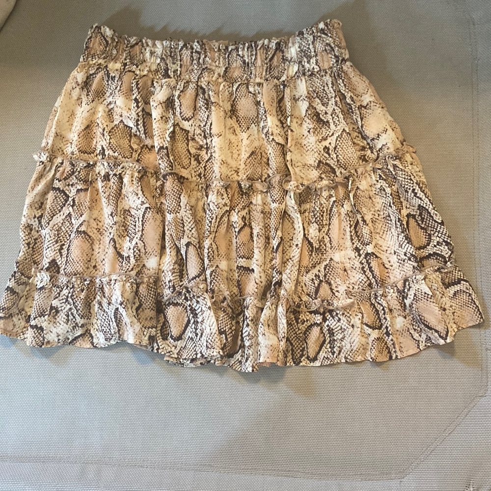 Entro Snake Skin Print Flowy Skirt